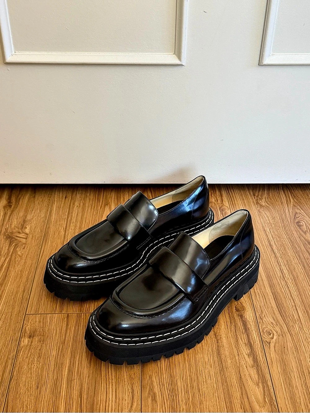 Proenza Schouler Lug-Sole Leather Loafers Black size 10
